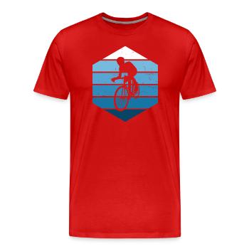 Herren Rennradfahren Roadbike Rennradfahrer - Männer Premium Bio T-Shirt - Rot - Vorne - Damien (186cm)