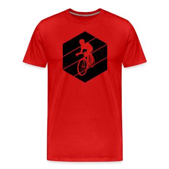 Vélo de route Femmes Vélo de route Hommes - T-shirt bio Premium Homme - rouge - Devant - Damien (186cm)
