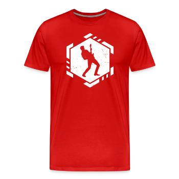 Guitare électrique guitare électronique Guitare électrique - T-shirt bio Premium Homme - rouge - Devant - Damien (186cm)