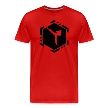 Kickboxer Boxe Hommes Kickboxing Kickboxing - T-shirt bio Premium Homme - rouge - Devant - Damien (186cm)