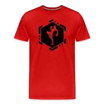 Kickboxing Kickboxing Boxing Femmes Kickboxer - T-shirt bio Premium Homme - rouge - Devant - Damien (186cm)