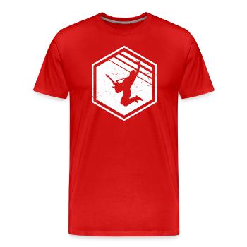 Guitare électrique pour femmes Guitare électrique Homme - T-shirt bio Premium Homme - rouge - Devant - Damien (186cm)