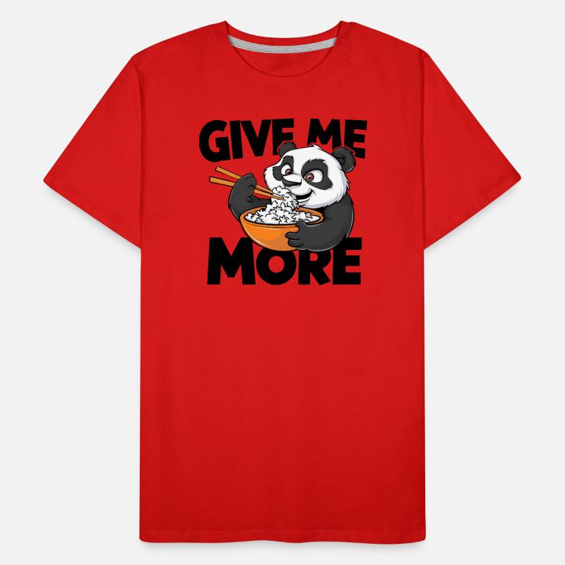 Panda mangeant du riz T-shirt bio Premium Homme