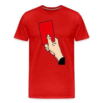 Rote Karte - Männer Premium Bio T-Shirt - Rot - Vorne - Damien (186cm)