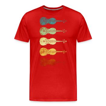 Instrument de violon Violon - T-shirt bio Premium Homme - rouge - Devant - Damien (186cm)
