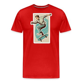 Garçon patineur - T-shirt bio Premium Homme - rouge - Devant - Damien (186cm)