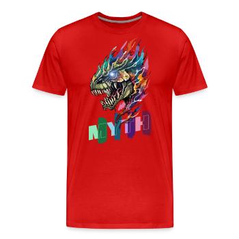 Fabelwesen - Das Unbekannte umarmen - Männer Premium Bio T-Shirt - Rot - Vorne - Damien (186cm)