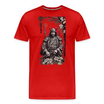 Retro Samurai Classic Shogun Art Style - Men's Premium Organic T-Shirt - red - Front - Damien (186cm)