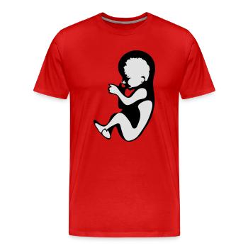 Pregnancy - Fetus - Baby - Men's Premium Organic T-Shirt - red - Front - Damien (186cm)