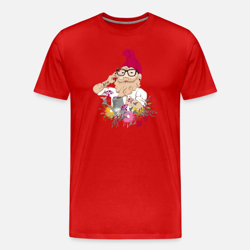 Garten Hipster - Männer Premium Bio T-Shirt - Rot