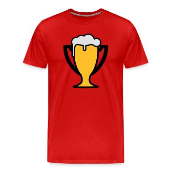 Weltmeister Bier Pokal - Männer Premium Bio T-Shirt - Rot - Vorne - Damien (186cm)