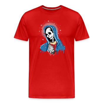 La Vierge Marie prie - T-shirt bio Premium Homme - rouge - Devant - Damien (186cm)