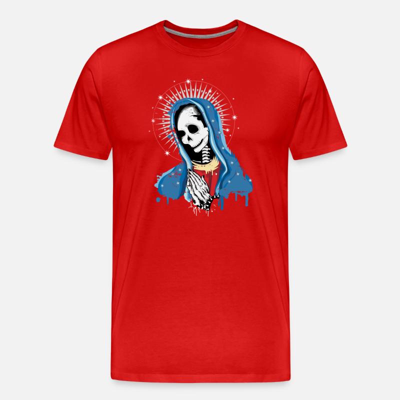 Die Jungfrau Maria betet - Männer Premium Bio T-Shirt - Rot