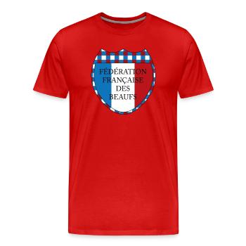 Equipe de France des Beaufs - T-shirt bio Premium Homme - rouge - Devant - Damien (186cm)
