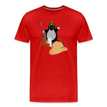 Battle Mole - Men's Premium Organic T-Shirt - red - Front - Damien (186cm)