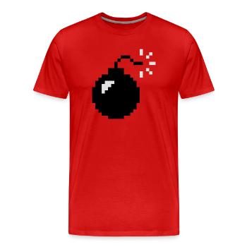 Pixel Bomb | Bombe | Explosion - T-shirt bio Premium Homme - rouge - Devant - Damien (186cm)