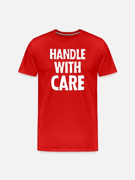 Handle with care (dark) - Men's Premium Organic T-Shirt - red