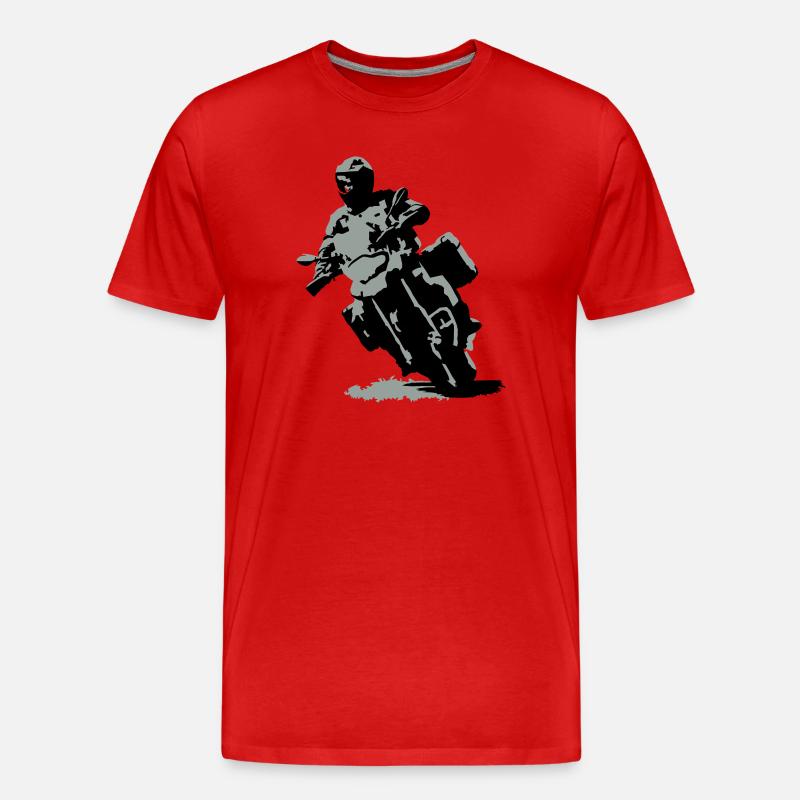 Reiseenduro klein - Männer Premium Bio T-Shirt - Rot