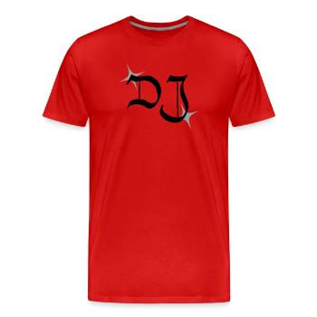 monogramme DJ - T-shirt bio Premium Homme - rouge - Devant - Damien (186cm)