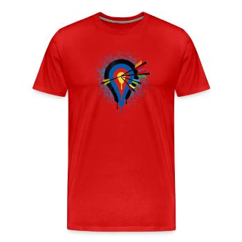 Target and 5 arrows - Men's Premium Organic T-Shirt - red - Front - Damien (186cm)