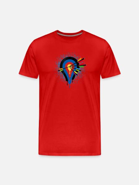 Target and 5 arrows - Men's Premium Organic T-Shirt - red