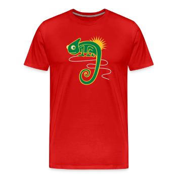 Le caméléon - T-shirt bio Premium Homme - rouge - Devant - Damien (186cm)