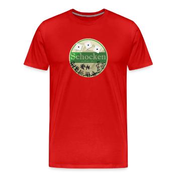 Schocken Bierdeckel - Männer Premium Bio T-Shirt - Rot - Vorne - Damien (186cm)