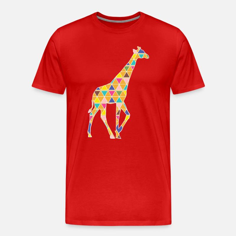 grafische Giraffe - Männer Premium Bio T-Shirt - Rot