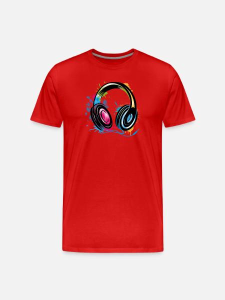 Un Casque Graffiti - T-shirt bio Premium Homme - rouge