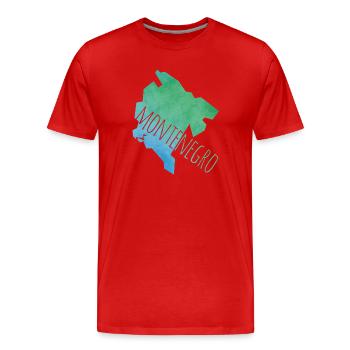 montenegro - Men's Premium Organic T-Shirt - red - Front - Damien (186cm)