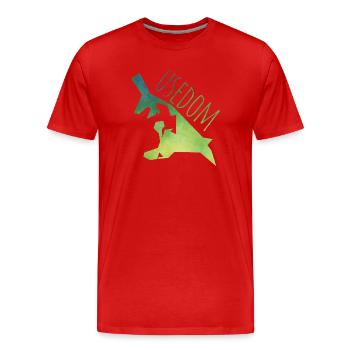 usedom - Men's Premium Organic T-Shirt - red - Front - Damien (186cm)