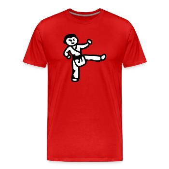 Le garçon de karaté - T-shirt bio Premium Homme - rouge - Devant - Damien (186cm)