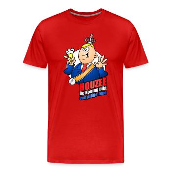 Humorous Royalty Celebration T-Shirt - Men's Premium Organic T-Shirt - red - Front - Damien (186cm)