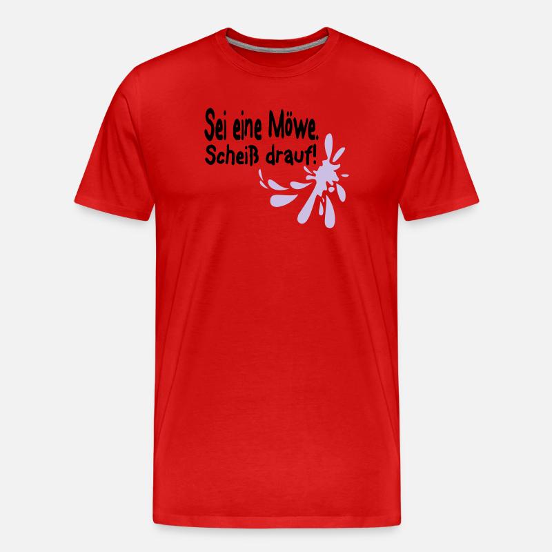 Möwen Scheiß drauf--3 - Männer Premium Bio T-Shirt - Rot