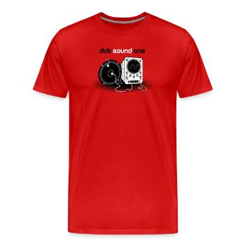 dub sound one - T-shirt bio Premium Homme - rouge - Devant - Damien (186cm)