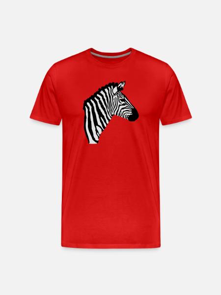 Zebra Kopf - Männer Premium Bio T-Shirt - Rot