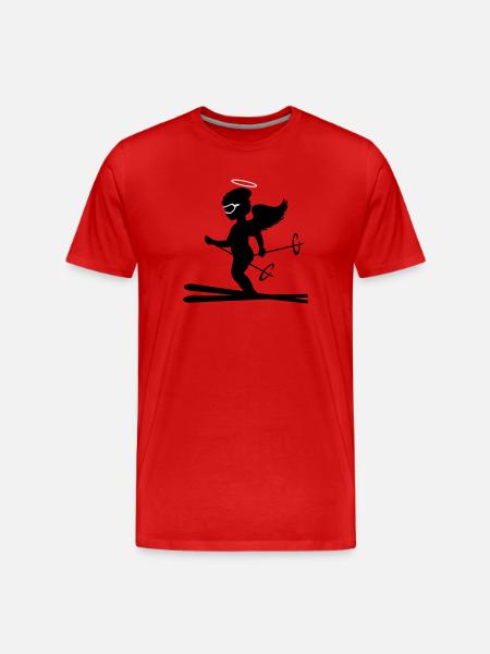 Heavenly skiers - Men's Premium Organic T-Shirt - red