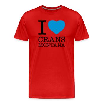 J’ADORE CRANS-MONTANA - T-shirt bio Premium Homme - rouge - Devant - Damien (186cm)