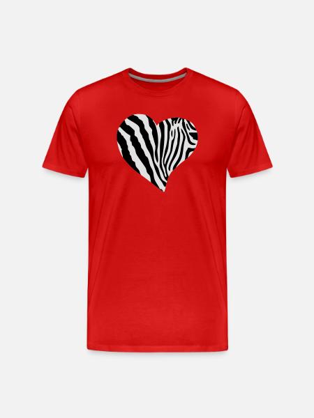Zebra-Muster - Männer Premium Bio T-Shirt - Rot