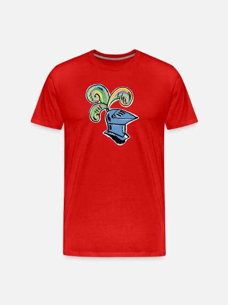 Regenbogen Ritterhelm - Männer Premium Bio T-Shirt - Rot