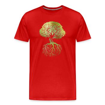 Roots - Men's Premium Organic T-Shirt - red - Front - Damien (186cm)