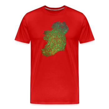 Celtic Map of Ireland - T-shirt bio Premium Homme - rouge - Devant - Damien (186cm)