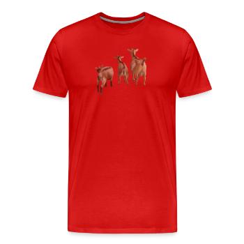 Chèvres de ferme - T-shirt bio Premium Homme - rouge - Devant - Damien (186cm)