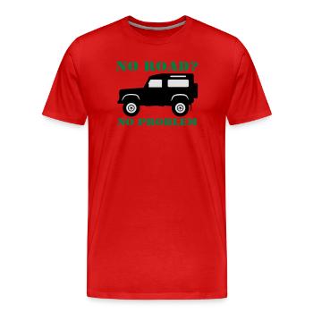 Offroad ,Geländewagen , 4x4 Fun , No Road (25) - Männer Premium Bio T-Shirt - Rot - Vorne - Damien (186cm)