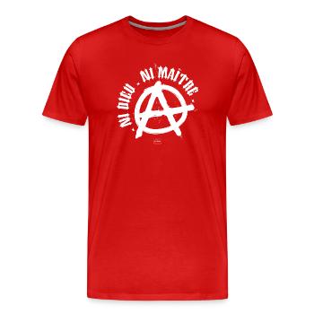 Weder Gott noch Meister - Männer Premium Bio T-Shirt - Rot - Vorne - Damien (186cm)
