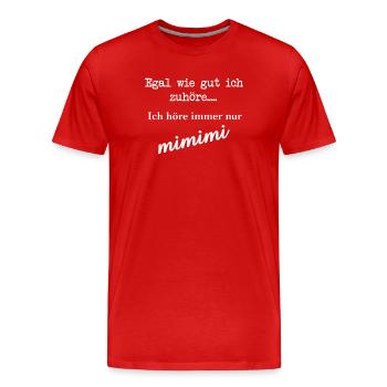 MIMIMI - Männer Premium Bio T-Shirt - Rot - Vorne - Damien (186cm)