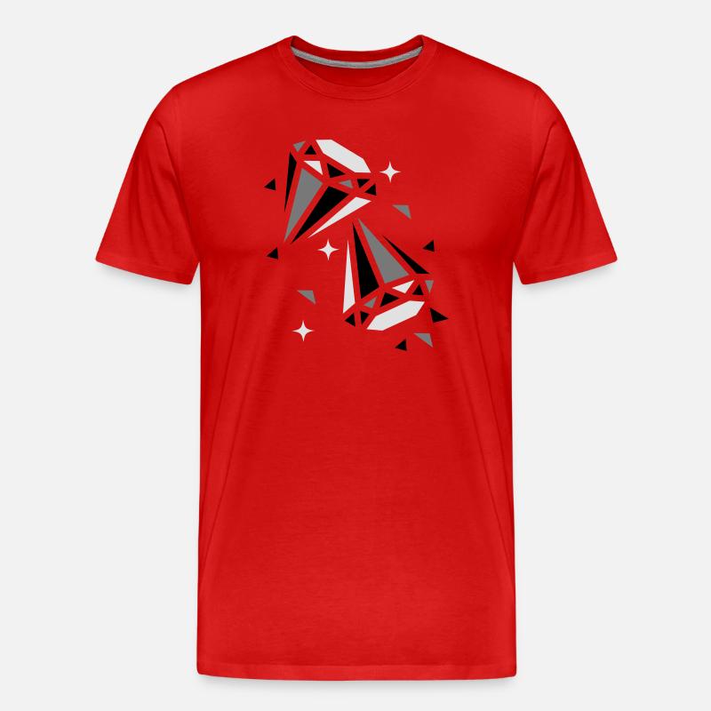 Zwei Diamanten - Männer Premium Bio T-Shirt - Rot