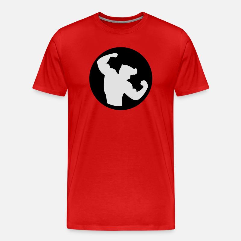Bodybuilding Muskelprotz 2farbig - Männer Premium Bio T-Shirt - Rot