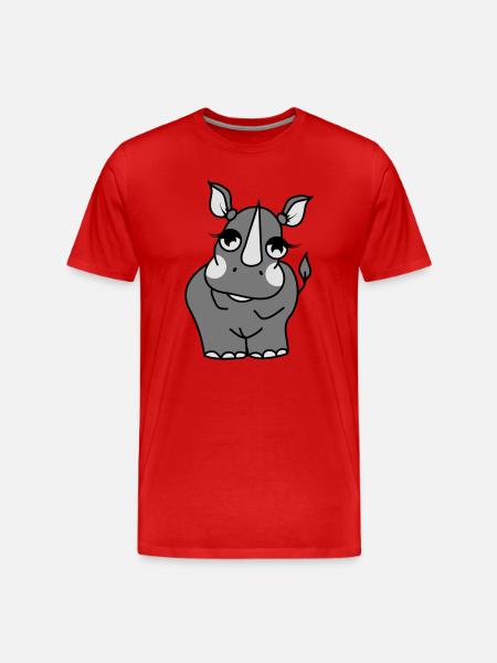 Nashorn - Männer Premium Bio T-Shirt - Rot