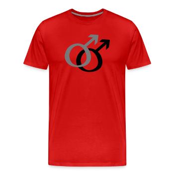 Man & Man - Men's Premium Organic T-Shirt - red - Front - Damien (186cm)